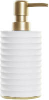 Items Zeeppompje/dispenser Keramiek Wit/goud 8 X 17 Cm - Zeeppompjes