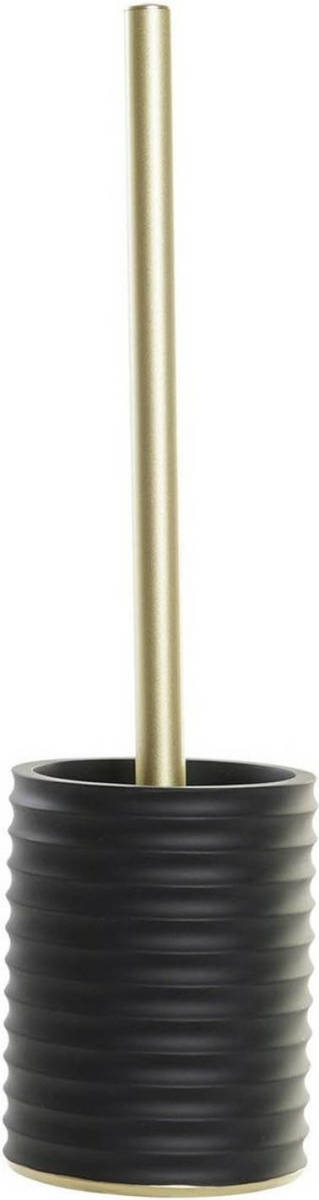 Items Wc/toiletborstel In Houder Keramiek Zwart/goud 38 X 13 Cm - Toiletborstels
