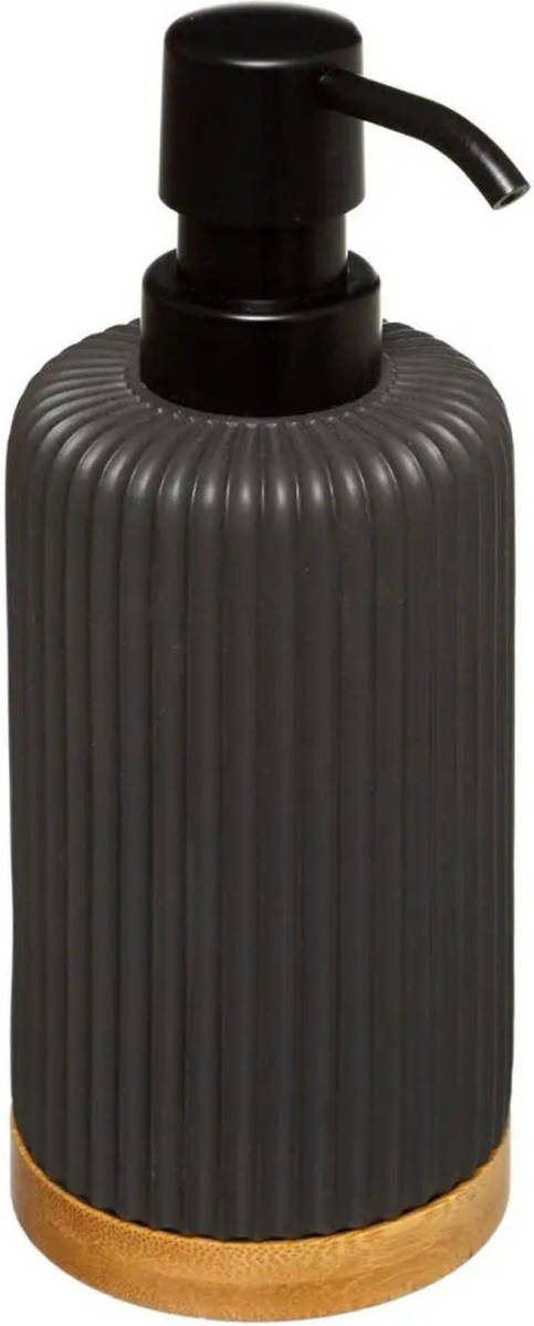5five Zeeppompje/zeepdispenser Van Kunststeen - Zwart - 270 Ml - Zeeppompjes