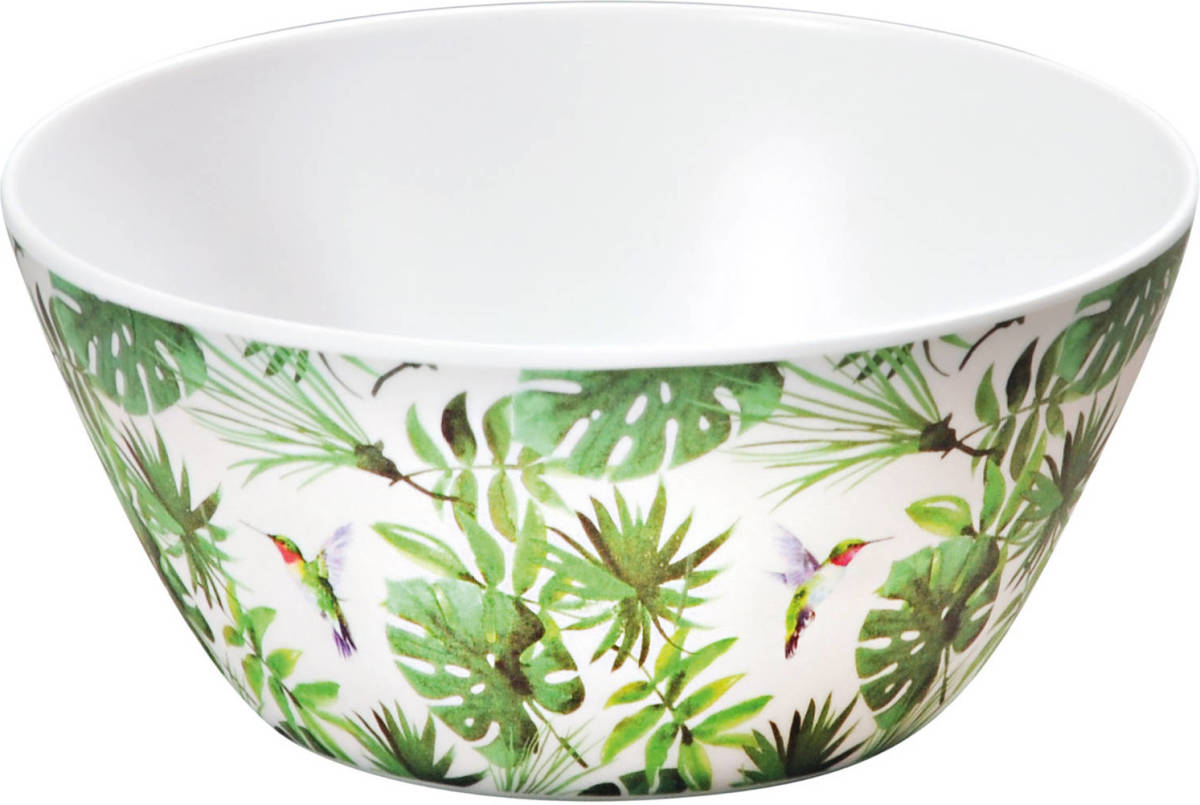 Kesper Melamine Serveerschaaltjes Tropische Print/wit 15 Cm - Serveerschalen