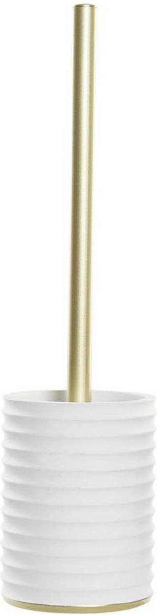 Items Wc/toiletborstel In Houder Keramiek Wit/goud 38 X 13 Cm - Toiletborstels