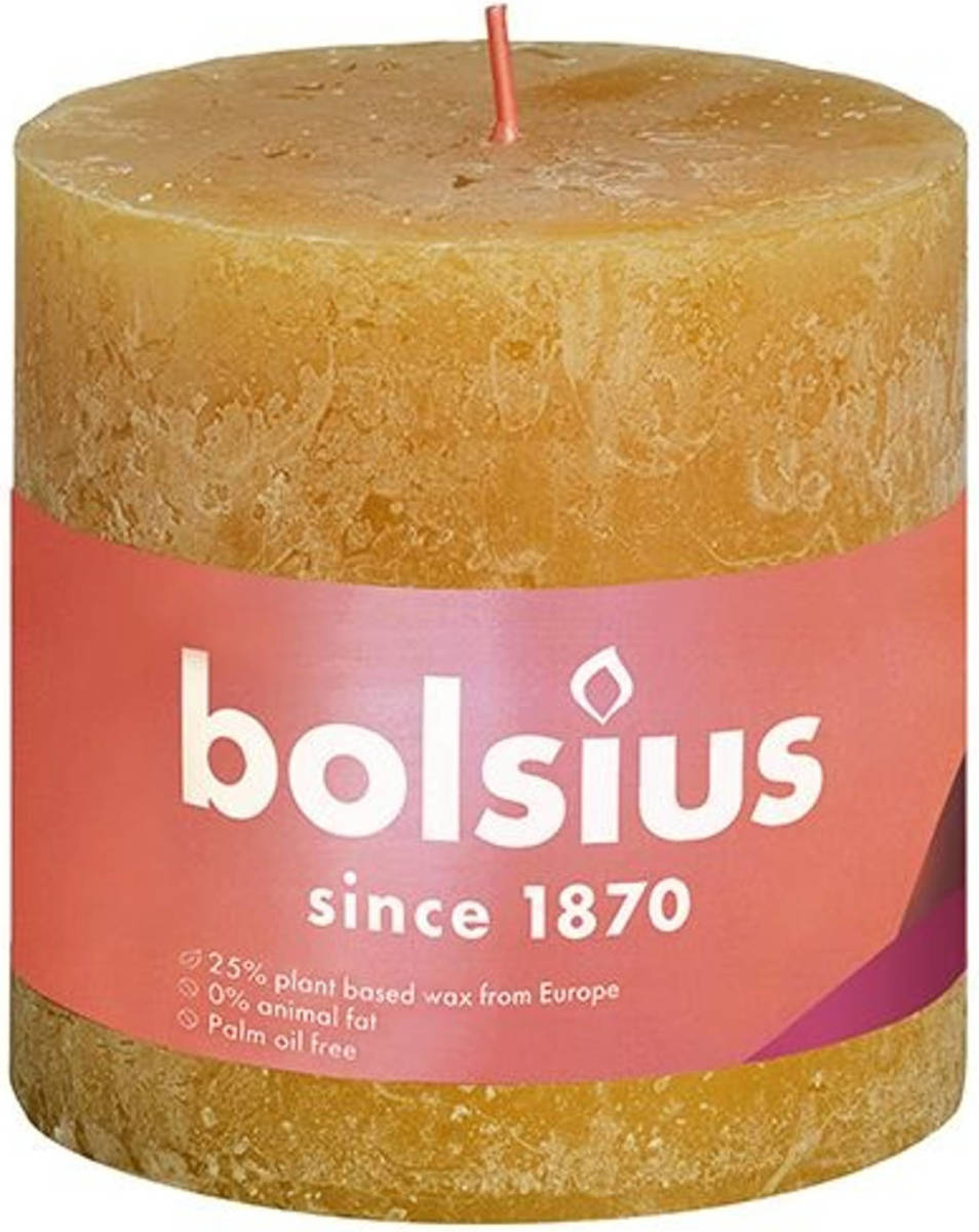 Bolsius Stompkaars Honeycomb Yellow Ø100 Mm - Hoogte 10 Cm - Geel - 62 Branduren
