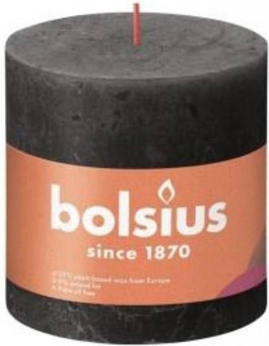 Bolsius Stompkaars Stormy Grey Ø100 Mm - Hoogte 10 Cm - Donkergrijs - 62 Branduren