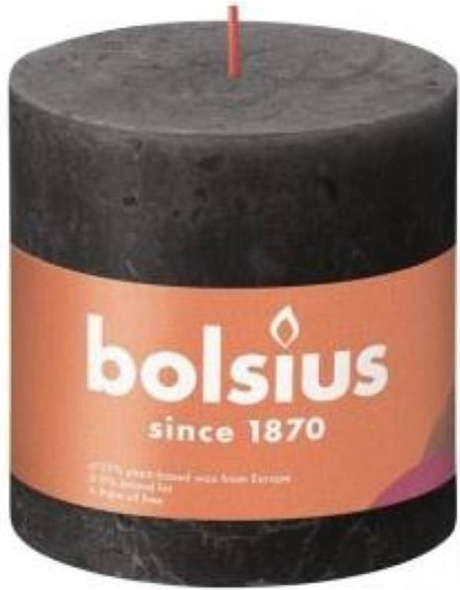 Bolsius Stompkaars Stormy Grey Ø100 Mm - Hoogte 10 Cm - Donkergrijs - 62 Branduren