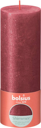 Bolsius Stompkaars Shimmer Red - Ø68 Mm - Hoogte 19 Cm - Rood - 85 Branduren