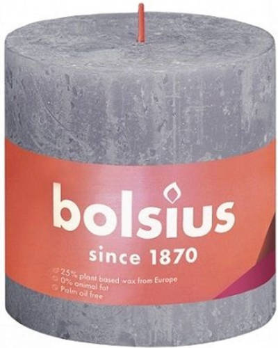 Bolsius Stompkaars Frosted Lavender Ø100 Mm - Hoogte 10 Cm - Grijs/lavendel - 62 Branduren