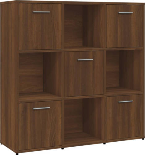 VidaXL Boekenkast 90x30x90 Cm Bewerkt Hout Bruineikenkleurig