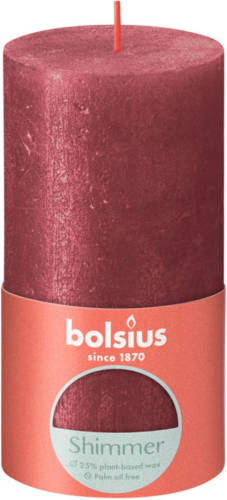 Bolsius Stompkaars Shimmer Red - Ø68 Mm - Hoogte 13 Cm - Rood - 60 Branduren