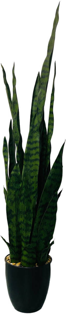 Hem Sanseviera / Vrouwentong Kunstplant - Levensechte Kunstplant Voor Binnen - In Pot - Groen 92 Cm