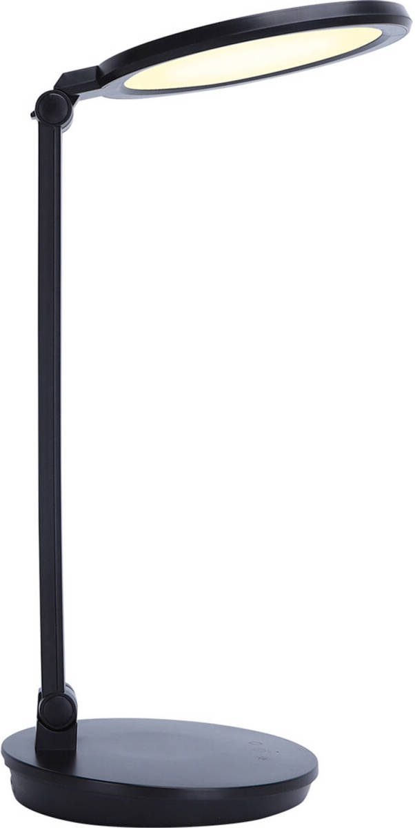 BES LED Led Bureaulamp - Aigi Awet - 8w - Aanpasbare Kleur - Usb Oplaadbaar - Dimbaar - Rond - Mat Zwart - Kunststof