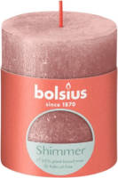 Bolsius Stompkaars Shimmer Pink - Ø68 Mm - Hoogte 8 Cm - Roze - 35 Branduren