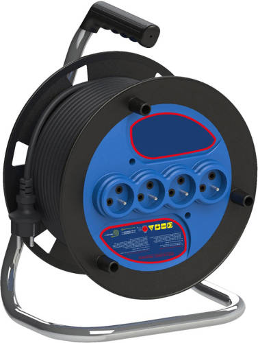 BES LED Kabelhaspel - Dambill - 3680w - 4 Stopcontacten - 35 Meter - Zwart België