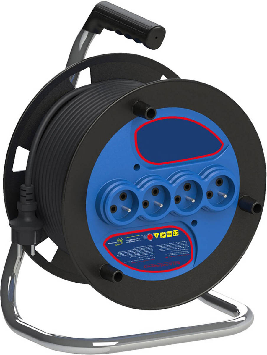 BES LED Kabelhaspel - Dambill - 3680w - 4 Stopcontacten - 35 Meter - Zwart België