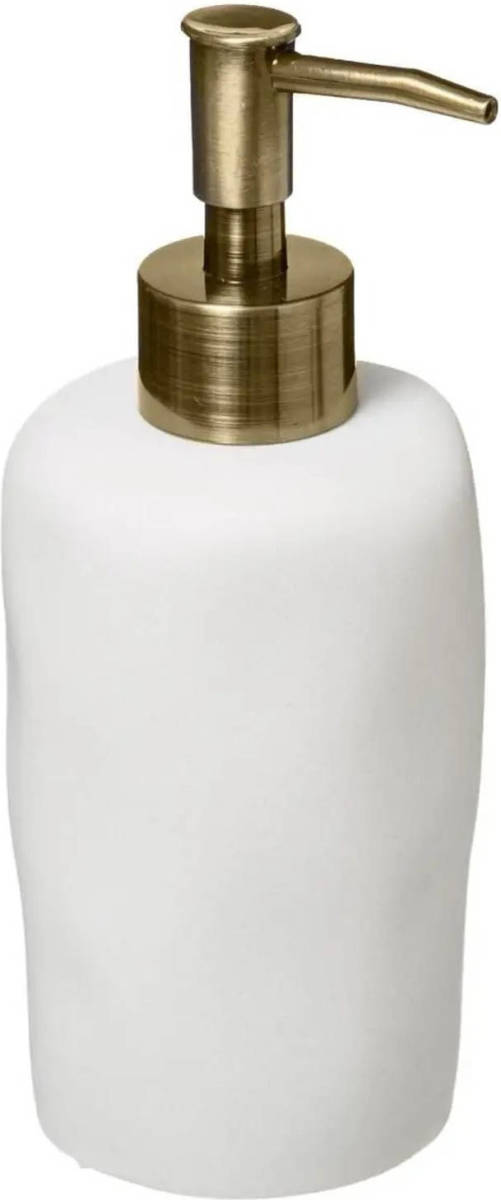5five Zeeppompje/zeepdispenser Van Kunststeen - Wit - 300 Ml - Zeeppompjes