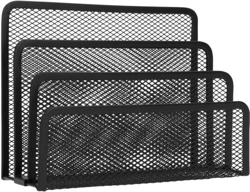 QUVIO Bureau Organizer Mesh - Metaal - Zwart