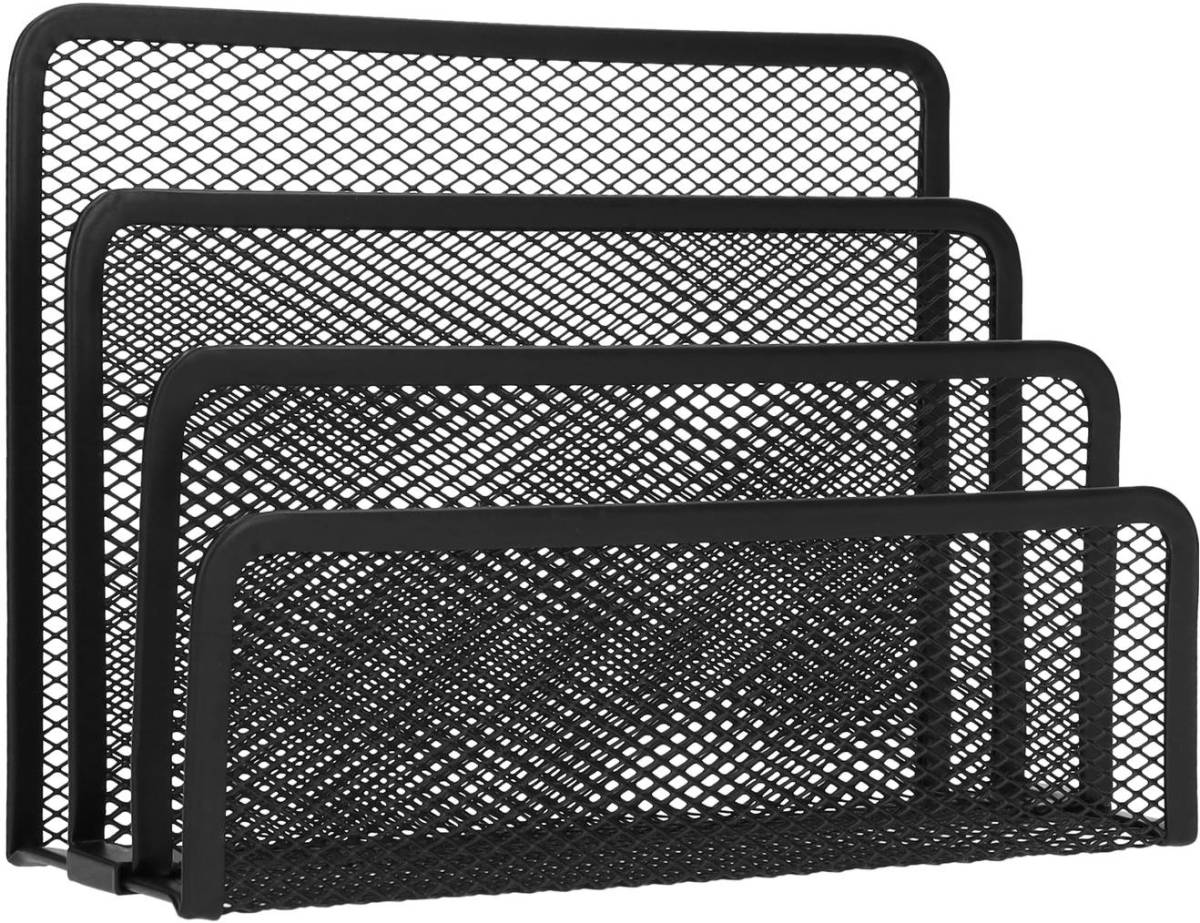 QUVIO Bureau Organizer Mesh - Metaal - Zwart