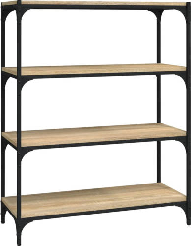 VidaXL Boekenkast 80x33x100 Cm Bewerkt Hout En Staal Sonoma Eiken