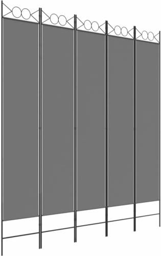 VidaXL Kamerscherm Met 5 Panelen 300x200 Cm Stof Antracietkleurig