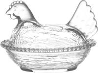 Clayre & Eef Glazen Potje Kip 17x13x13 Cm Transparant Glas Ovaal Potje Voorraadpot Transparant Potje Voorraadpot