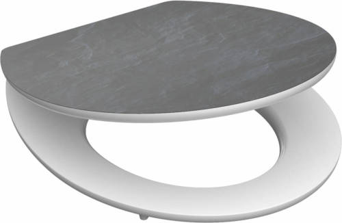 SCHÜTTE Toiletbril Met Soft-close Black Stone Mdf Hoogglans