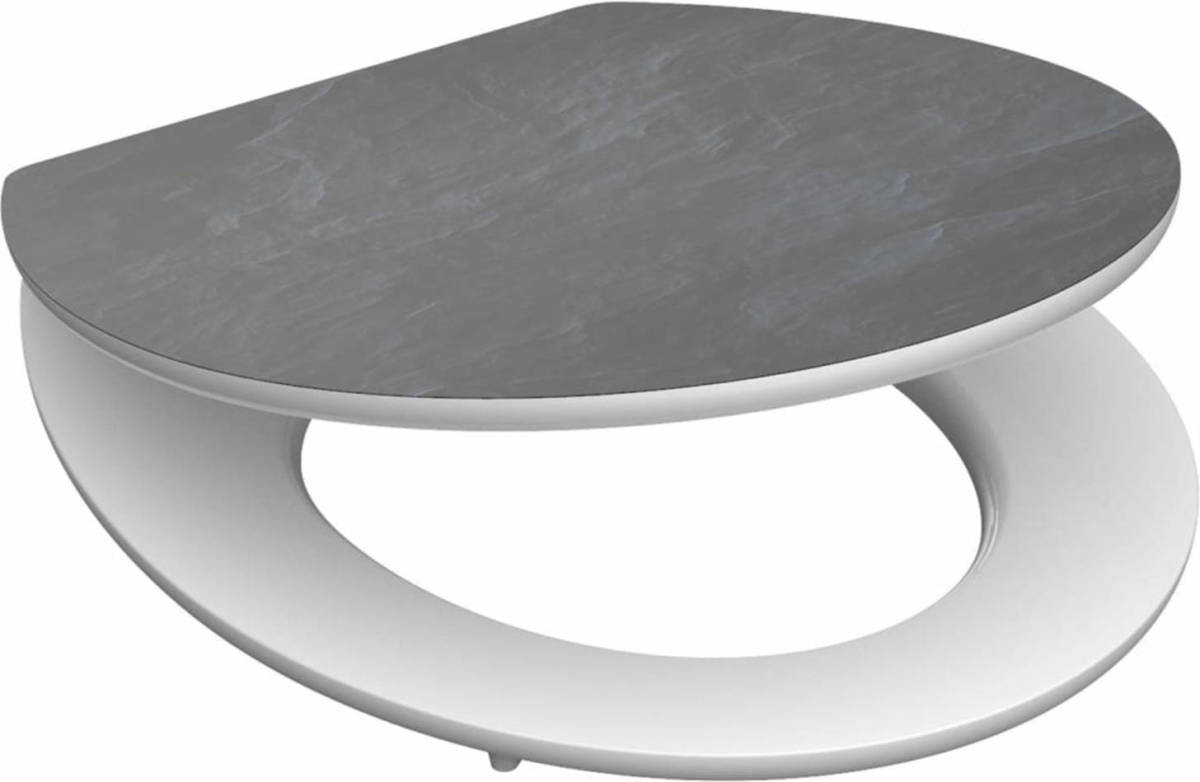 SCHÜTTE Toiletbril Met Soft-close Black Stone Mdf Hoogglans