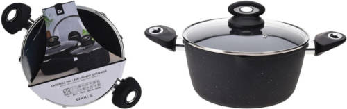 Excellent Houseware Braadpan Met Deksel 24 Cm Gesmeed Aluminium