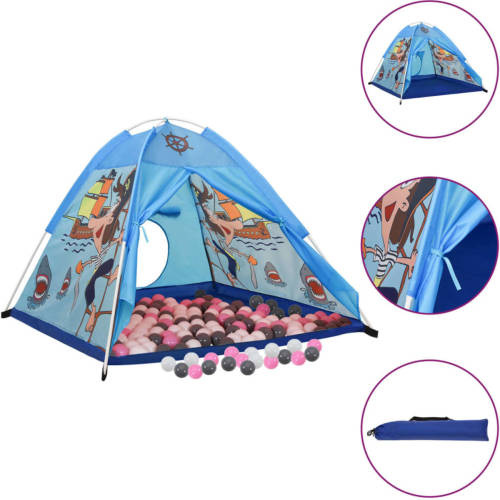 VidaXL Kinderspeeltent Met 250 Ballen 120x120x90 Cm Blauw