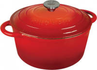 KINGHOFF 1529 - Gietijzeren Braadpan - Ø24 Cm - 4l - Rood- Emaille