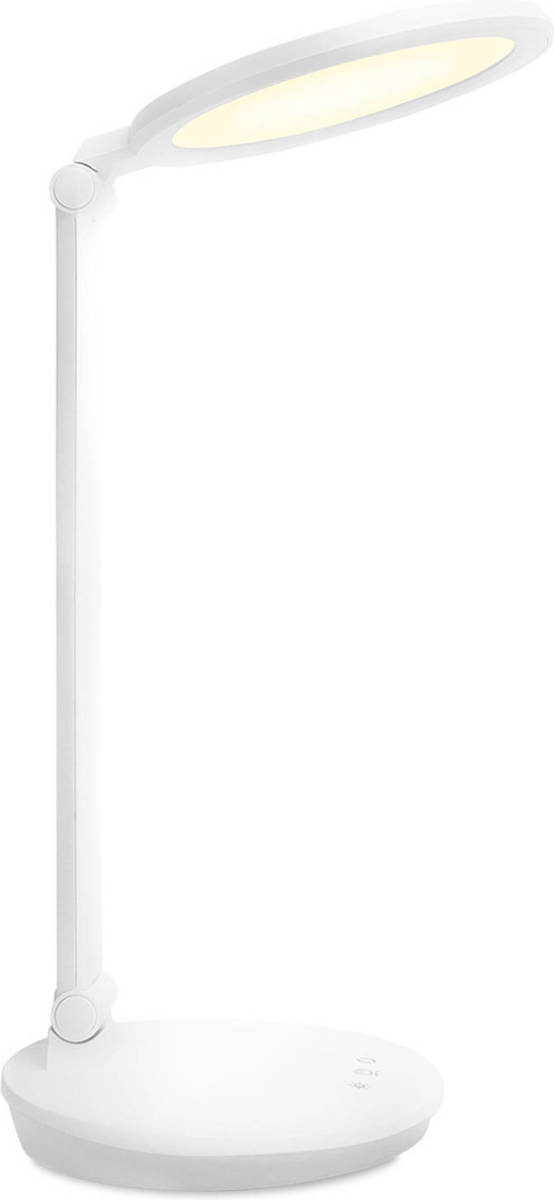BES LED Led Bureaulamp - Aigi Awet - 8w - Aanpasbare Kleur - Usb Oplaadbaar - Dimbaar - Rond - Mat Wit - Kunststof