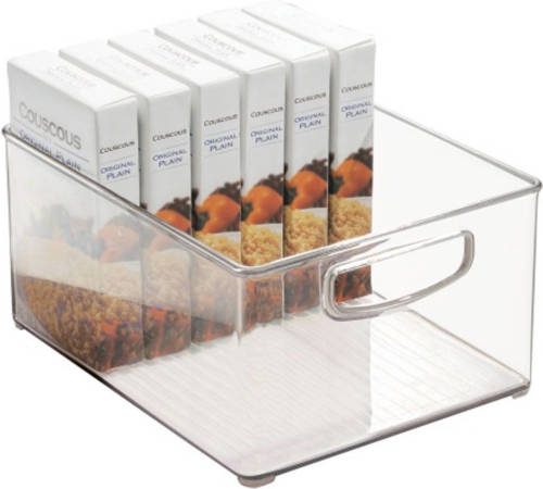 iDesign - Opbergbox Met Handvaten, 20.3 X 25.4 X 12.7 Cm, Stapelbaar, Kunststof, Transparant - iDesign Kitchen Binz