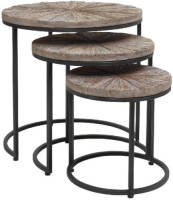 PTMD Koffietafel Vic Naturel Rond 3 Stuks