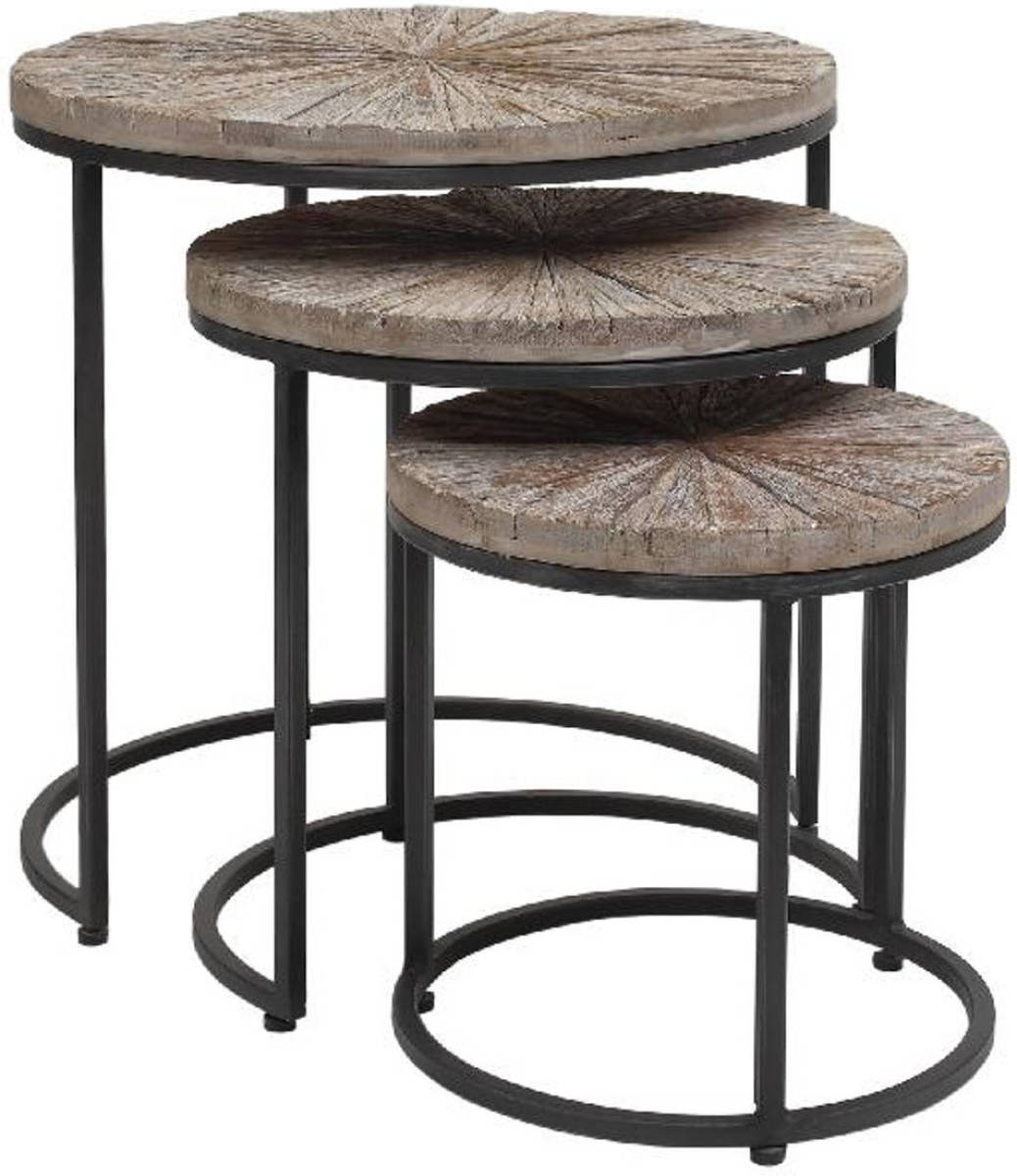 PTMD Koffietafel Vic Naturel Rond 3 Stuks