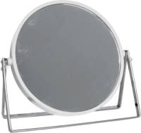 Gerim Make-up Spiegel 2-zijdig Gebruik - Vergrotend - Dia 18 Cm - Wit/zilver - Make-up Spiegeltjes
