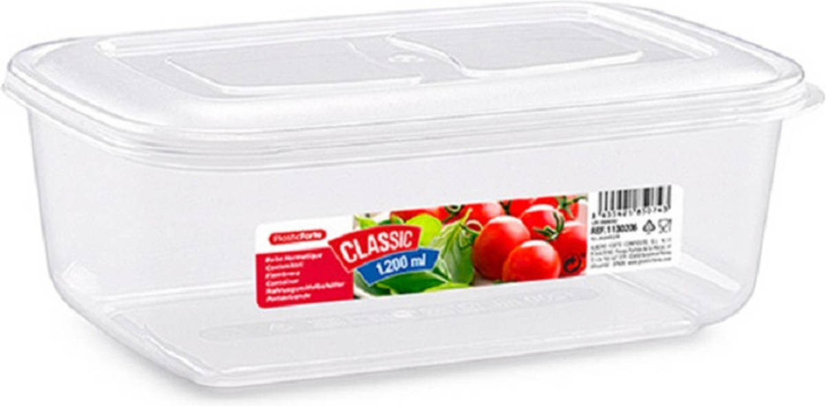 Forte Plastics Vershoudbakje Voor Vriezer En Magnetron - 1,2l - Kunststof - Vershoudbakjes
