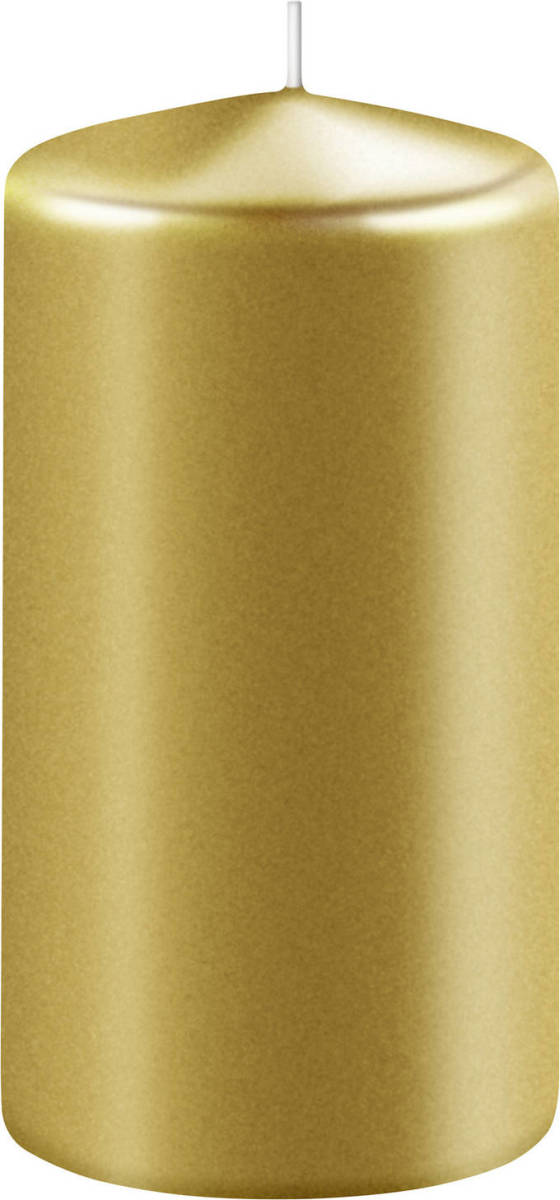 Enlightening Candles 1x Metallic Gouden Cilinderkaars/stompkaars 6 X 12 Cm 45 Branduren - Stompkaarsen
