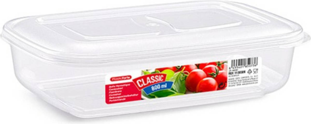 Forte Plastics Vershoudbakje Voor Vriezer En Magnetron - 800 Ml - Kunststof - Vershoudbakjes