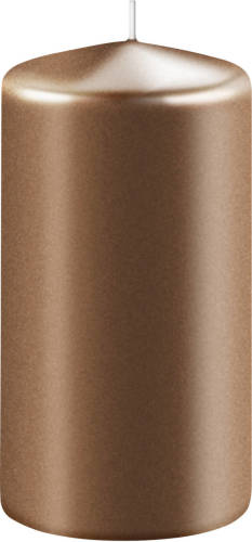 Enlightening Candles 1x Metallic Koperen Cilinderkaars/stompkaars 6 X 8 Cm 27 Branduren - Stompkaarsen
