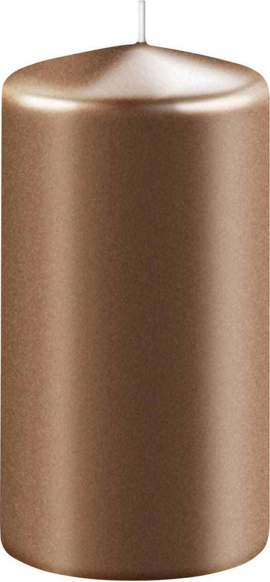 Enlightening Candles 1x Metallic Koperen Cilinderkaars/stompkaars 6 X 8 Cm 27 Branduren - Stompkaarsen