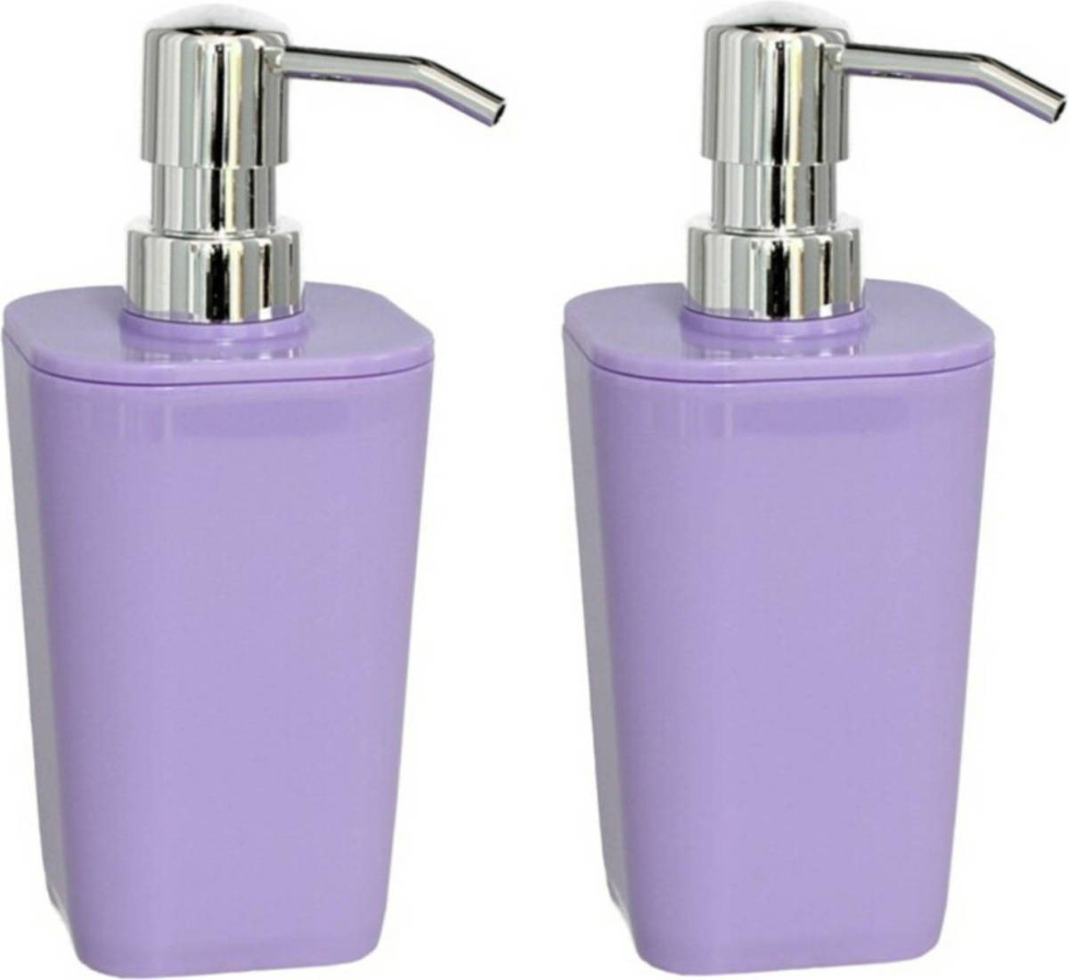 Gerim Zeeppompje/dispenser - 2 St - Kunststof Paars 7,5 X 17 Cm - Zeeppompjes