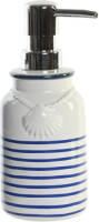 Items Zeeppompje/dispenser Kunststeen/rvs In Kleur Wit/blauw 18 Cm - Zeeppompjes