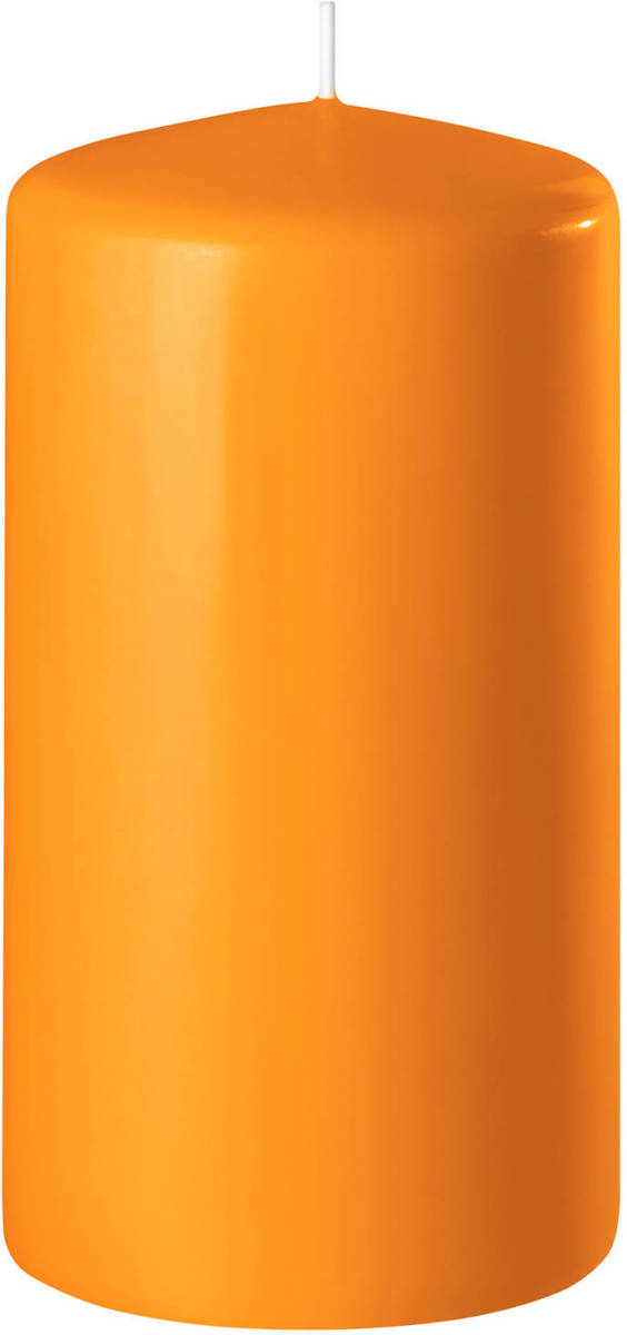 Enlightening Candles 1x Oranje Cilinderkaars/stompkaars 6 X 8 Cm 27 Branduren - Stompkaarsen