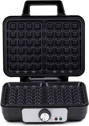 Alpina Wafelijzer - Brusselse Wafels - Antiaanbaklaag - 2 Wafels - 1000 W - Zwart