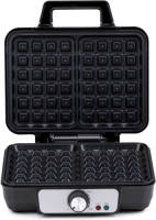 Alpina Wafelijzer - Brusselse Wafels - Antiaanbaklaag - 2 Wafels - 1000 W - Zwart