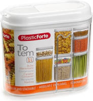 Forte Plastics Voorraadbus Met Strooi Deksel - 1 Liter - Kunststof - Voorraadpot