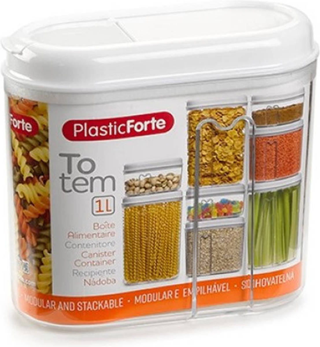 Forte Plastics Voorraadbus Met Strooi Deksel - 1 Liter - Kunststof - Voorraadpot