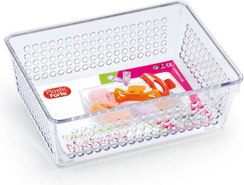 Forte Plastics Opberg Bakje/mandje/organizer - 18 X 13 Cm - Transparant - Opbergbox