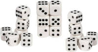 Longfield Games Speelgoed Spellen Dobbelstenen Wit 18x Stuks - Dobbelspellen