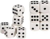 Longfield Games Speelgoed Spellen Dobbelstenen Wit 12x Stuks - Dobbelspellen