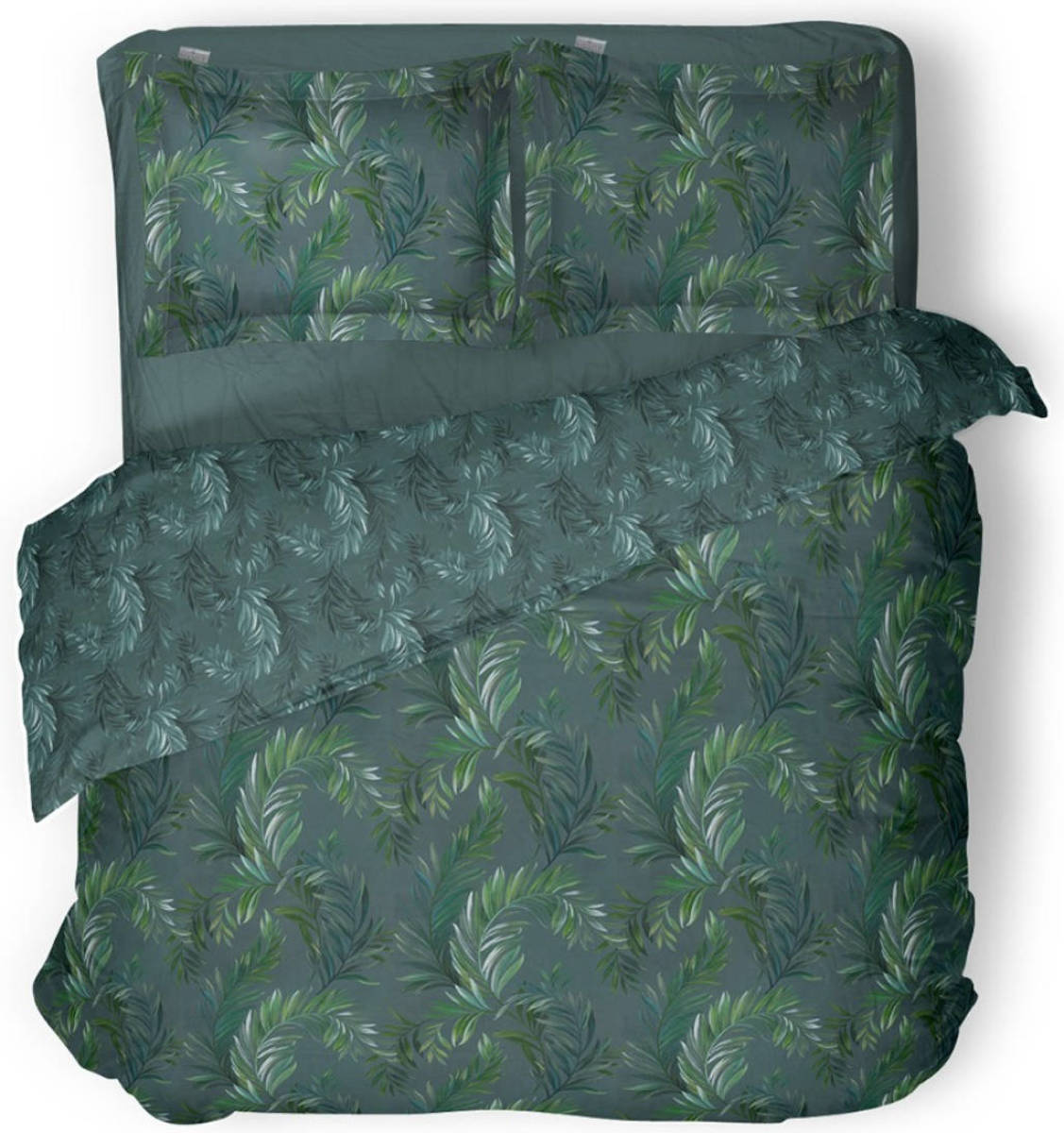 Linnick Dekbedovertrek Katoen Moriko Leaf - Green 200x200/220cm