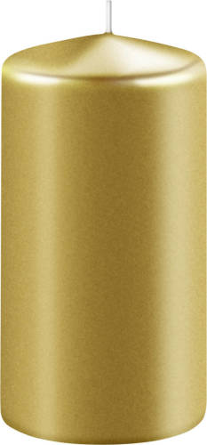 Enlightening Candles 1x Metallic Gouden Cilinderkaars/stompkaars 6 X 10 Cm 36 Branduren - Stompkaarsen